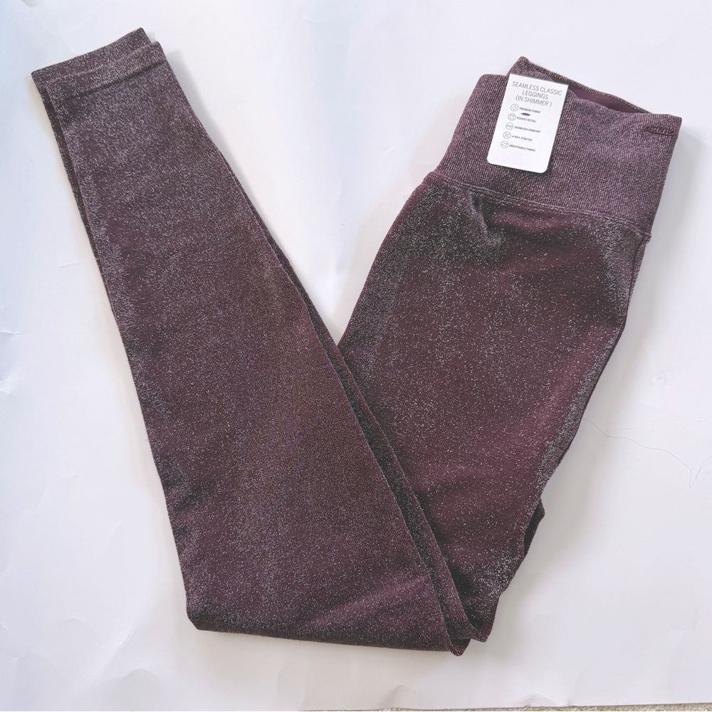 PINK Victorias Secret Classic leggings shimmer burgundy XL New with tag
